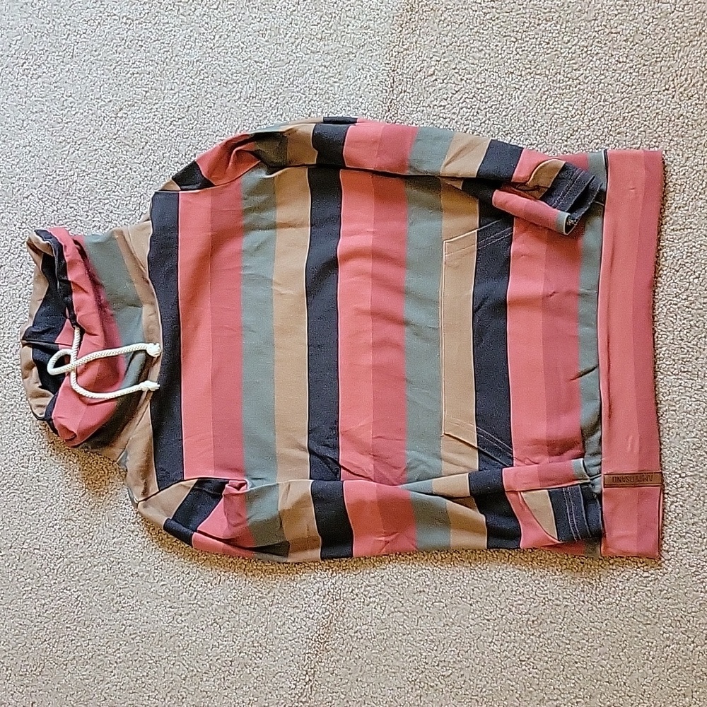 Ampersand Ave. Striped Cowl Neck Sweater - Pink, Tan, Black